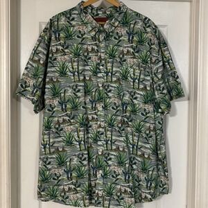 Foundry Shirt Young Men's 3XL Button Down Southwest Cactus Desert All Over Print